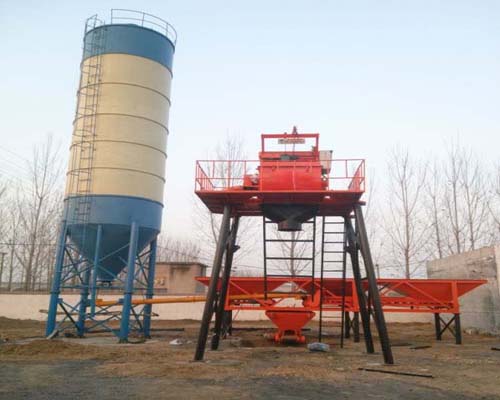 js1000攪拌站也可以做成簡易攪拌站